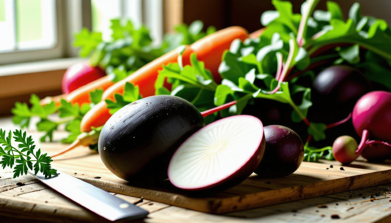 découvrez les bienfaits du radis noir, une racine ancestrale aux propriétés étonnantes pour votre santé. plongez dans ses vertus detoxifiantes, digestives et revitalisantes. apprenez comment intégrer ce super-aliment dans votre alimentation quotidienne!